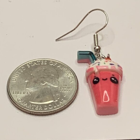 Milk Shake Earring, Shake Earring, Funny Food Earring, Gift Idea, Drink Earring - Picture 4 of 7